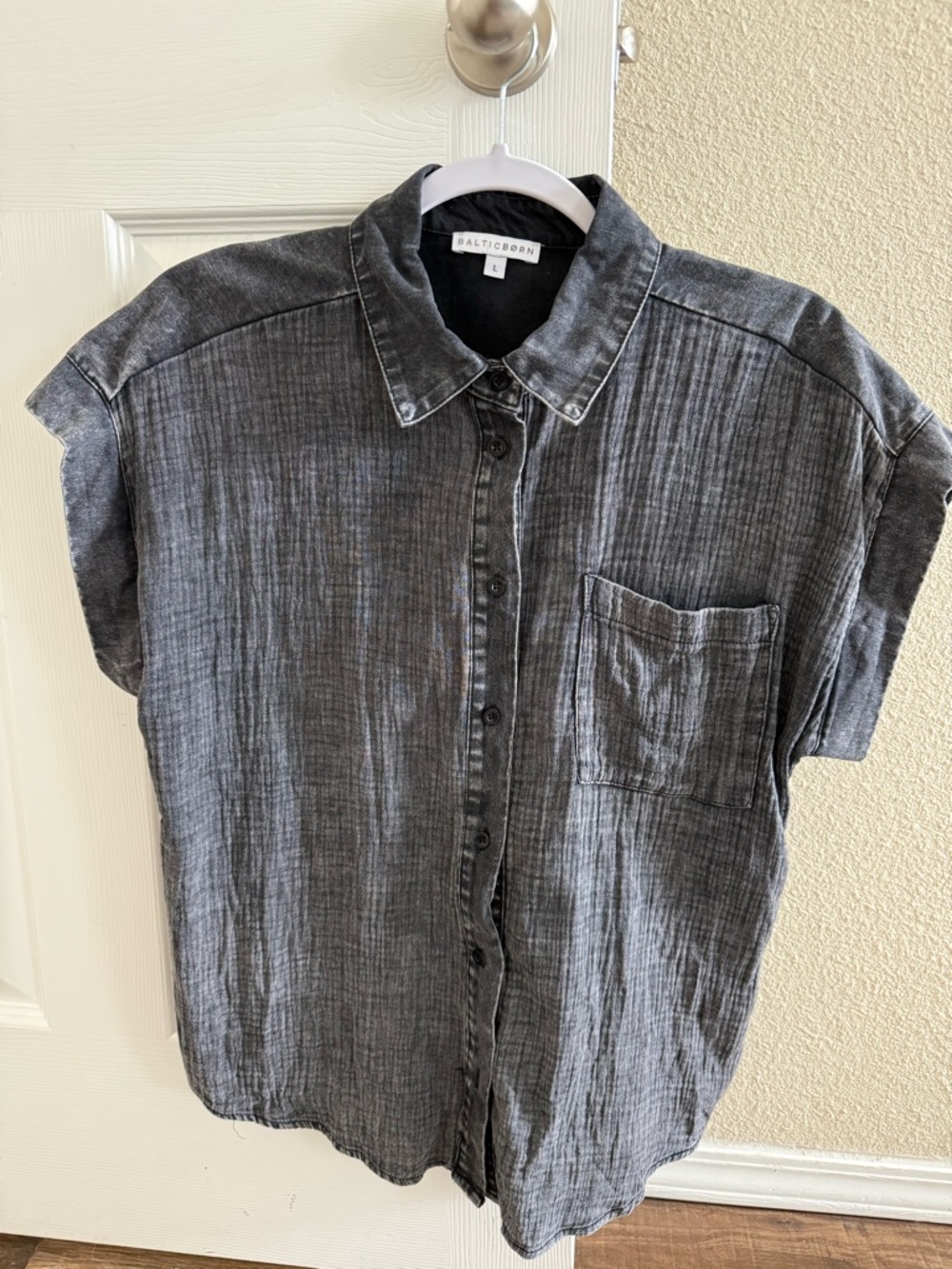 Baltic Born Washed Black Button-Up Shirt